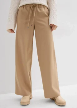 Damen bonprix Hosen|Bekleidung·Kleider|Hose in Wolloptik mit Bequembund