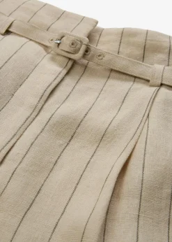 Damen bonprix Bekleidung·Kleider|Premium|Hose mit Gürtel (2-tlg.Set) aus reinem Leinen