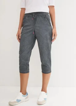 Discount 3/4-Hose mit Kontrast-Bindeband Damen Bekleidung·Kleider|Hosen