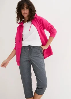 Discount 3/4-Hose mit Kontrast-Bindeband Damen Bekleidung·Kleider|Hosen
