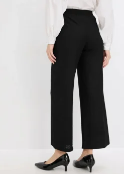 Damen bonprix Bekleidung·Kleider|Hosen|Hose mit Perlen Applikation aus strukturiertem Jersey