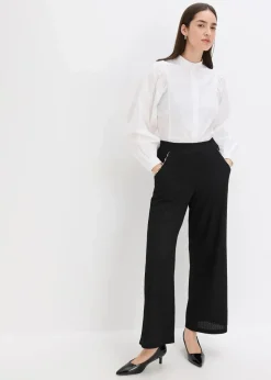 Damen bonprix Bekleidung·Kleider|Hosen|Hose mit Perlen Applikation aus strukturiertem Jersey