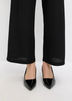 Damen bonprix Bekleidung·Kleider|Hosen|Hose mit Perlen Applikation aus strukturiertem Jersey
