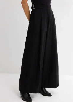 Damen bonprix Hosen|Bekleidung·Kleider|Hose mit Seitenschnallen aus Viskose-Mix