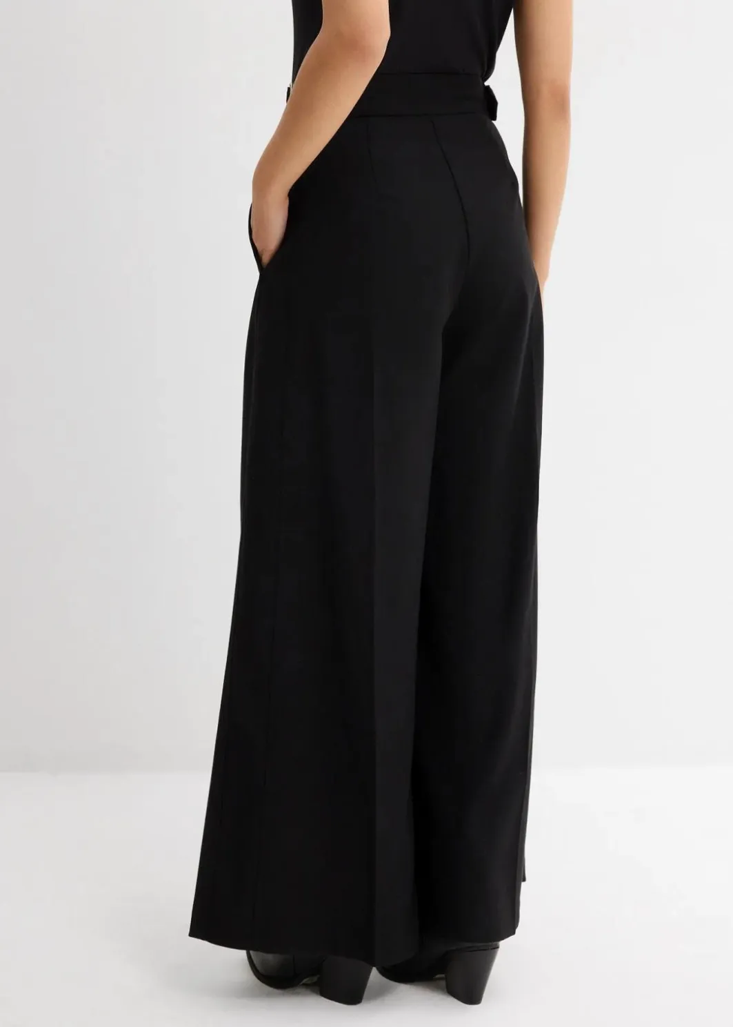 Damen bonprix Hosen|Bekleidung·Kleider|Hose mit Seitenschnallen aus Viskose-Mix