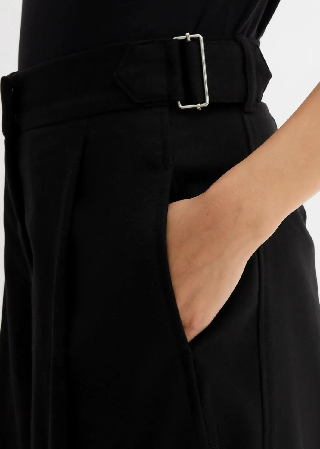 Damen bonprix Hosen|Bekleidung·Kleider|Hose mit Seitenschnallen aus Viskose-Mix