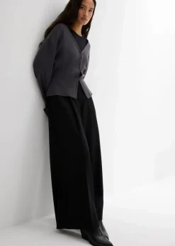 Damen bonprix Hosen|Bekleidung·Kleider|Hose mit Seitenschnallen aus Viskose-Mix