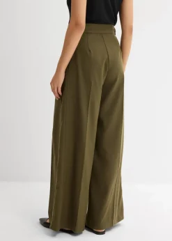 Damen bonprix Bekleidung·Kleider|Hosen|Hose mit Seitenschnallen aus Viskose-Mix