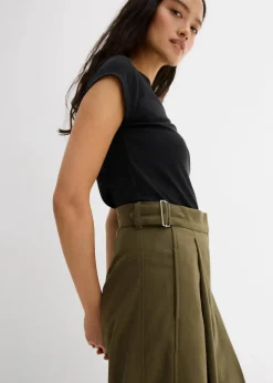 Damen bonprix Bekleidung·Kleider|Hosen|Hose mit Seitenschnallen aus Viskose-Mix