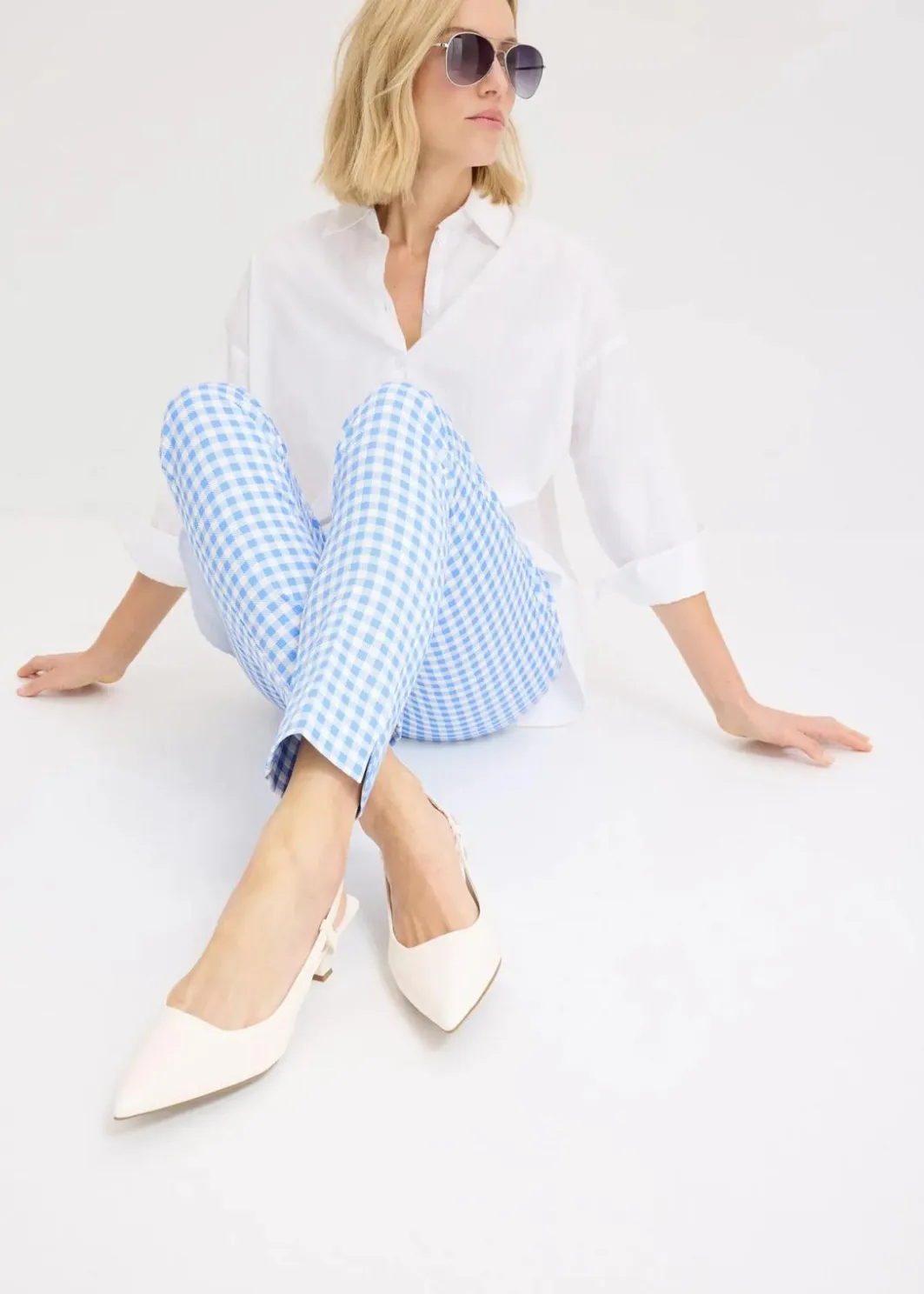 Damen bonprix Bekleidung·Kleider|Hosen|Hose mit Vichy Karo