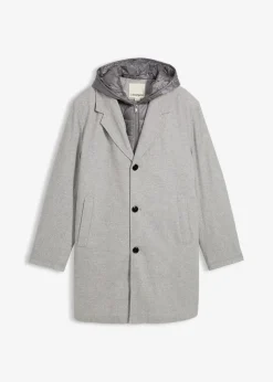 Herren bonprix Jacken & Mäntel|Große Größen|2-in-1 Blazermantel mit herausnehmbaren Kapuzeneinsatz