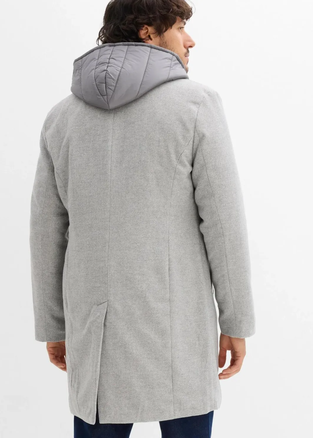 Herren bonprix Jacken & Mäntel|Große Größen|2-in-1 Blazermantel mit herausnehmbaren Kapuzeneinsatz