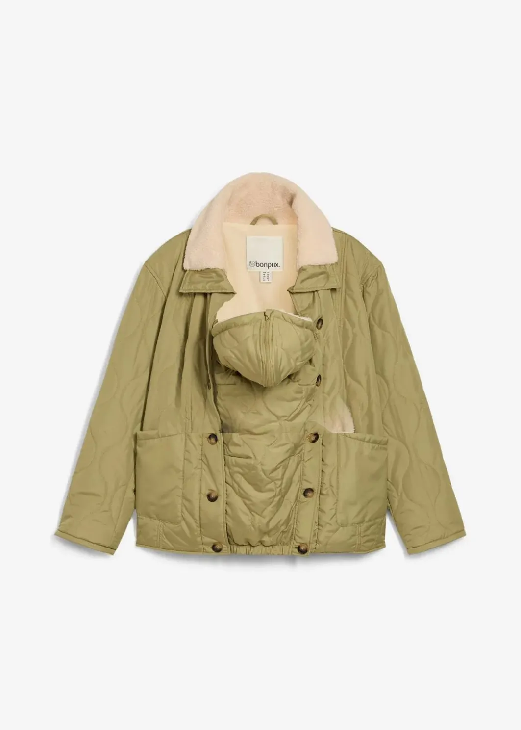 Damen bonprix Bekleidung·Blazer|Umstandsmode|3-in-1 Leichte Umstandsjacke mit Teddyfutter und Trageeinsatz