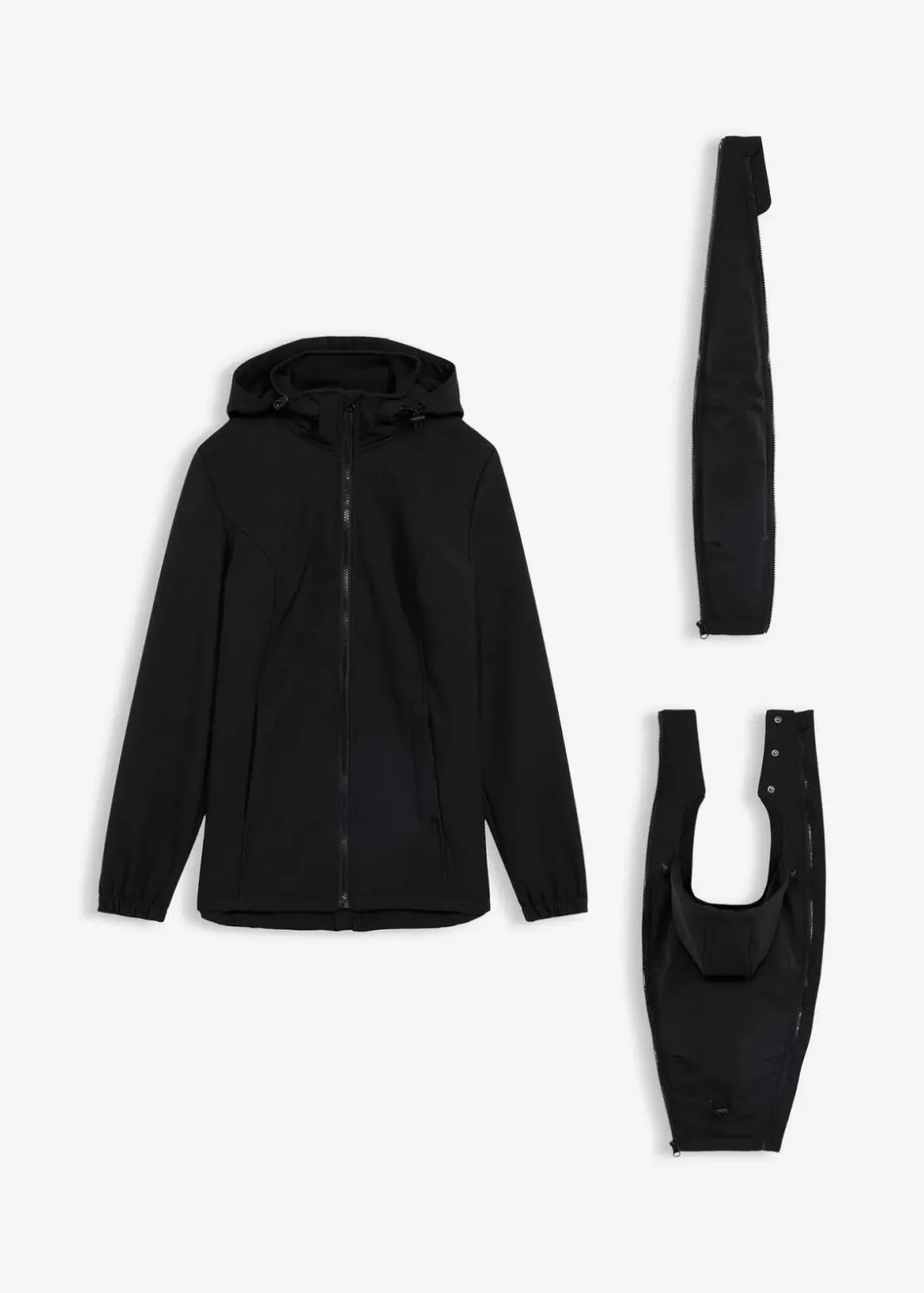 New 4-in-1 Softshelljacke mit Babyeinsatz zum vorne und hinten tragen Damen Bekleidung·Blazer|Umstandsmode