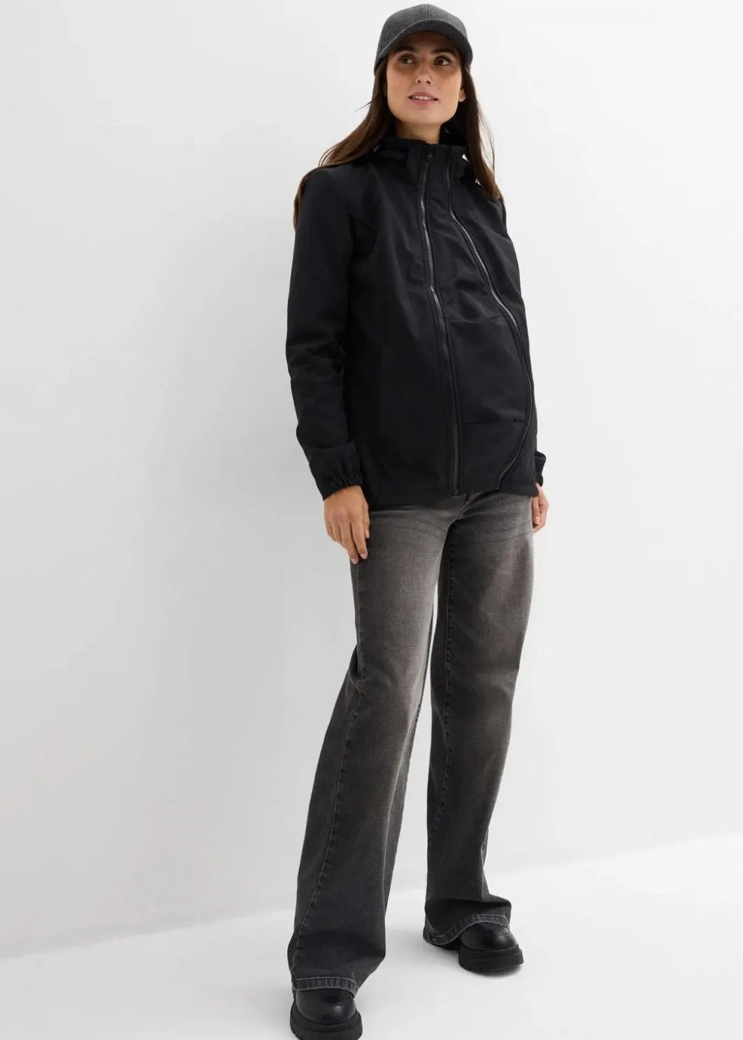New 4-in-1 Softshelljacke mit Babyeinsatz zum vorne und hinten tragen Damen Bekleidung·Blazer|Umstandsmode