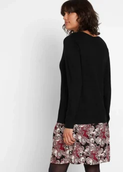Online 2-in-1 Umstand- und Stillkleid aus einer Materialkombination Damen Umstandsmode