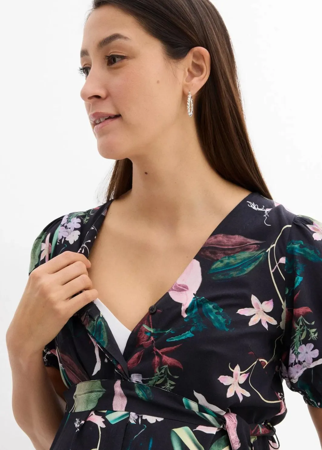 Damen bonprix Bekleidung·Blazer|Umstandsmode|2-in-1 Umstands- und Stillblusenkleid aus fließender Viskose