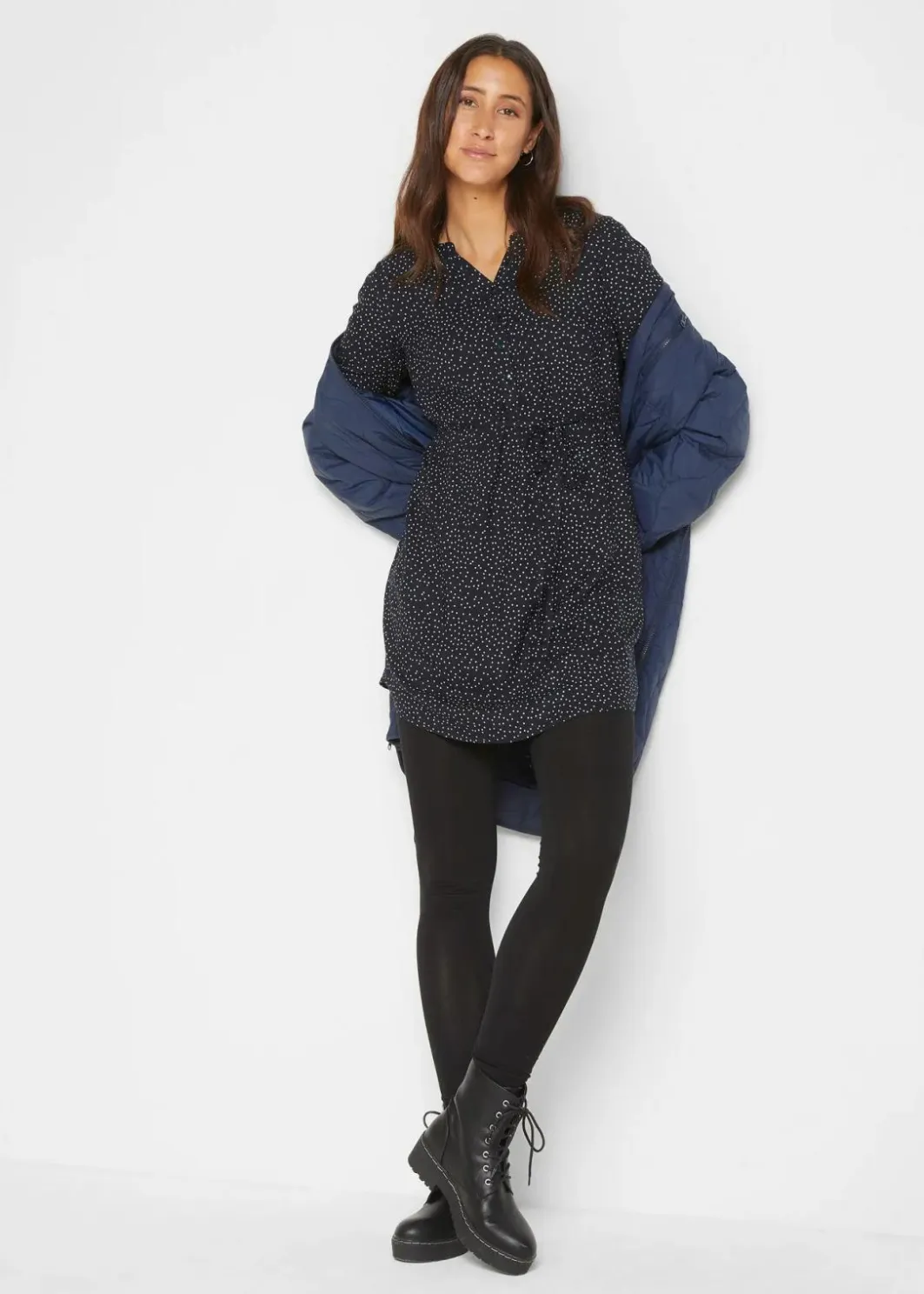 Sale 2-in-1 Umstands- und Stillblusenkleid aus fließender Viskose Damen Umstandsmode|Bekleidung·Blazer