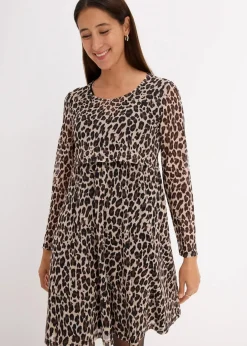 Best 2-in-1 Umstands- und Stillkleid mit Leoprint Damen Bekleidung·Blazer|Umstandsmode