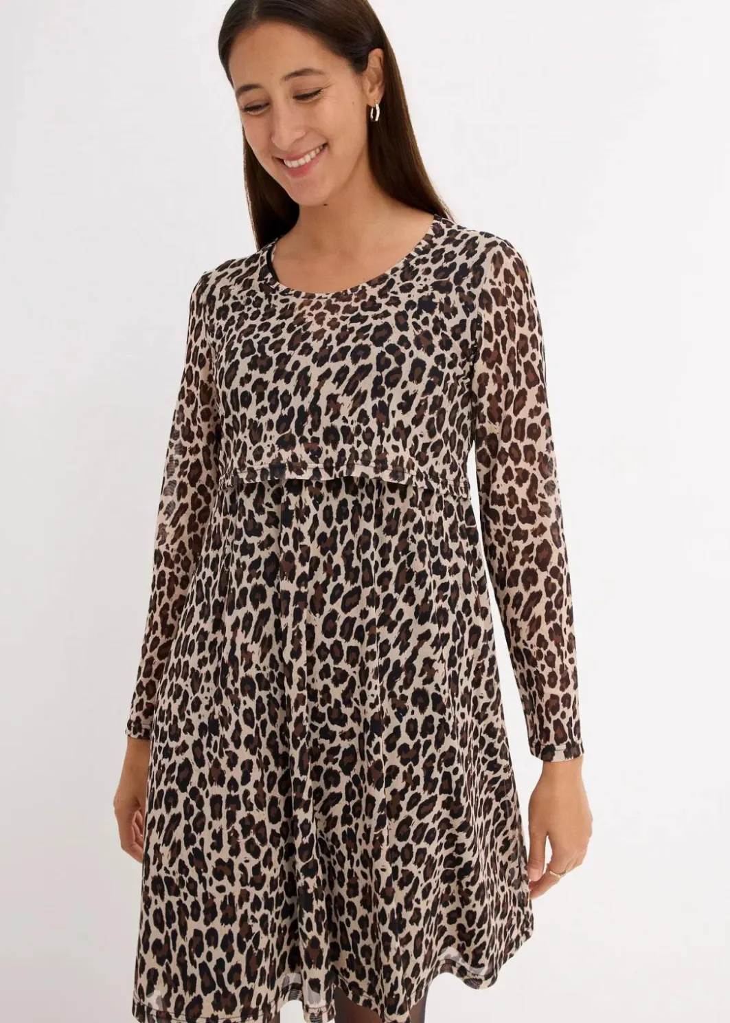Best 2-in-1 Umstands- und Stillkleid mit Leoprint Damen Bekleidung·Blazer|Umstandsmode