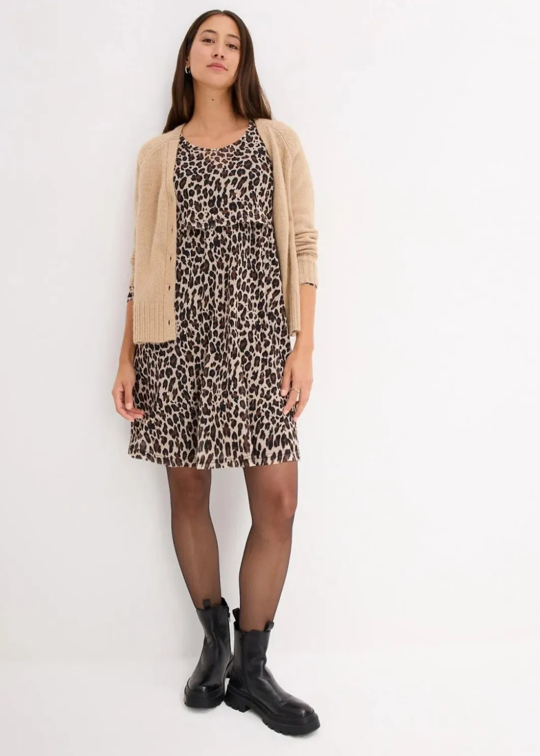 Best 2-in-1 Umstands- und Stillkleid mit Leoprint Damen Bekleidung·Blazer|Umstandsmode