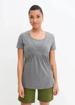 Damen bonprix Umstandsmode|Nachhaltigere Materialien|2-in-1 Umstands- und Stillshirts (2er Pack​)