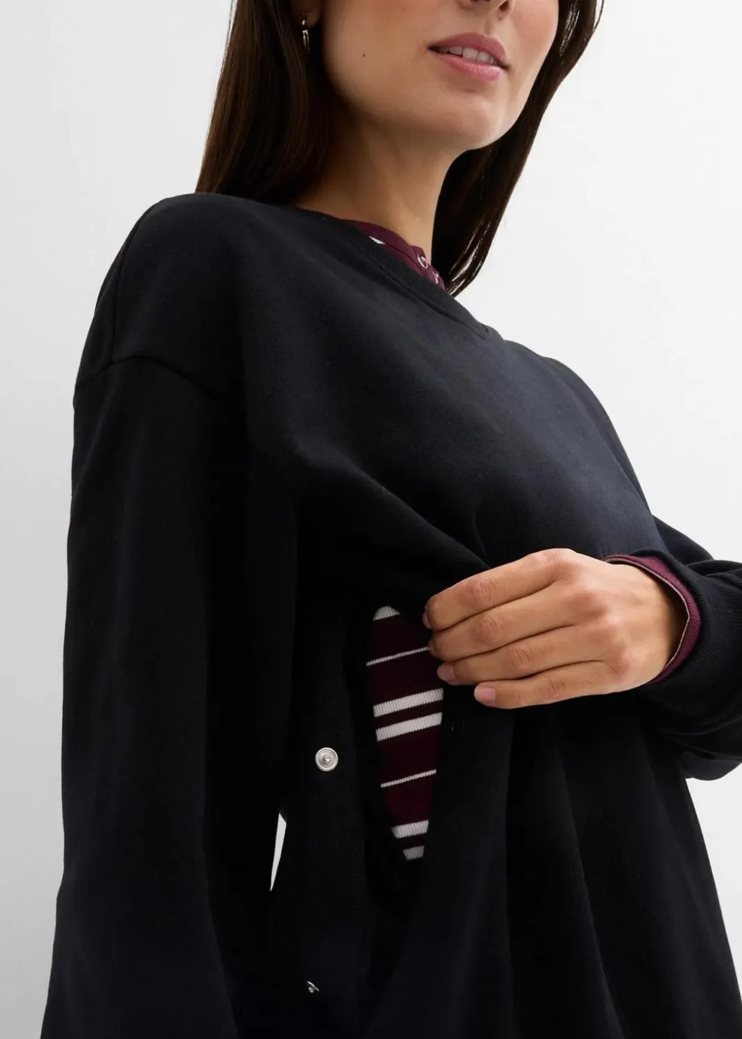 Damen bonprix Bekleidung·Blazer|Umstandsmode|2-in-1 Umstands- und Still-Sweatshirt aus reiner Bio-Baumwolle
