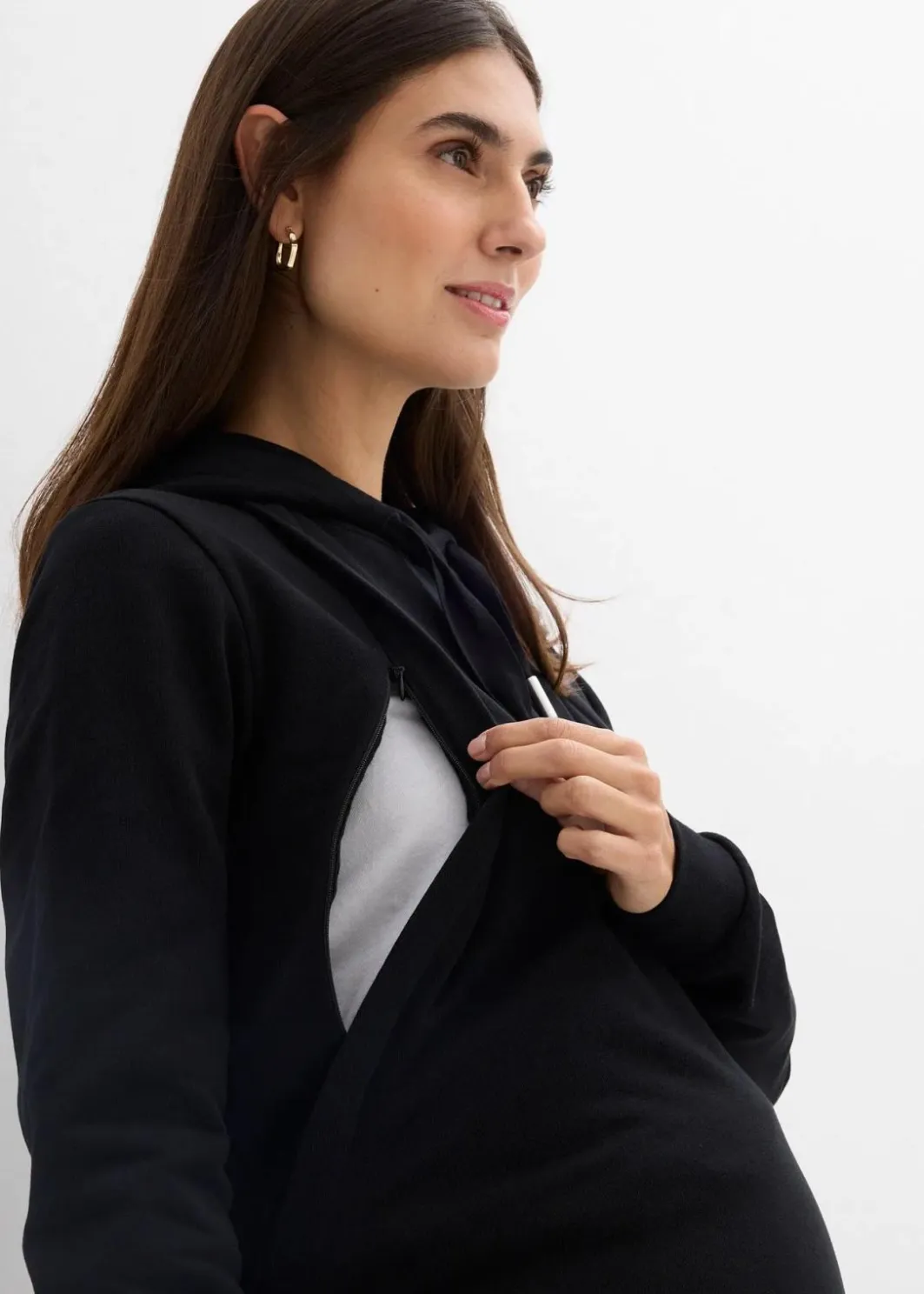 Damen bonprix Bekleidung·Blazer|Nachhaltigere Materialien|2-in-1 Umstands- und Stillsweatshirt aus reiner Bio-Baumwolle