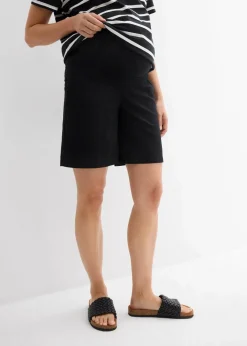 Damen bonprix Bekleidung·Blazer|Umstandsmode|2-in-1 Umstandsbermuda mit Bauchband zum Umklappen aus Leinen-Mix
