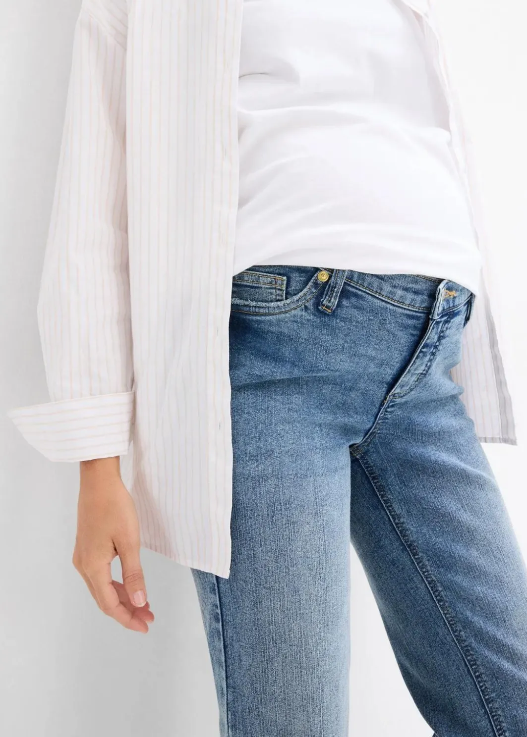 Damen bonprix Bekleidung·Blazer|Nachhaltigere Materialien|2-in-1 Umstandsjeans für die Schwangerschaft und danach, Straight