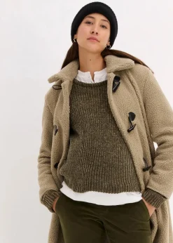 3-in-1 Umstandsmantel mit Trageeinsatz aus Teddyfleece Damen Bekleidung·Blazer|Umstandsmode