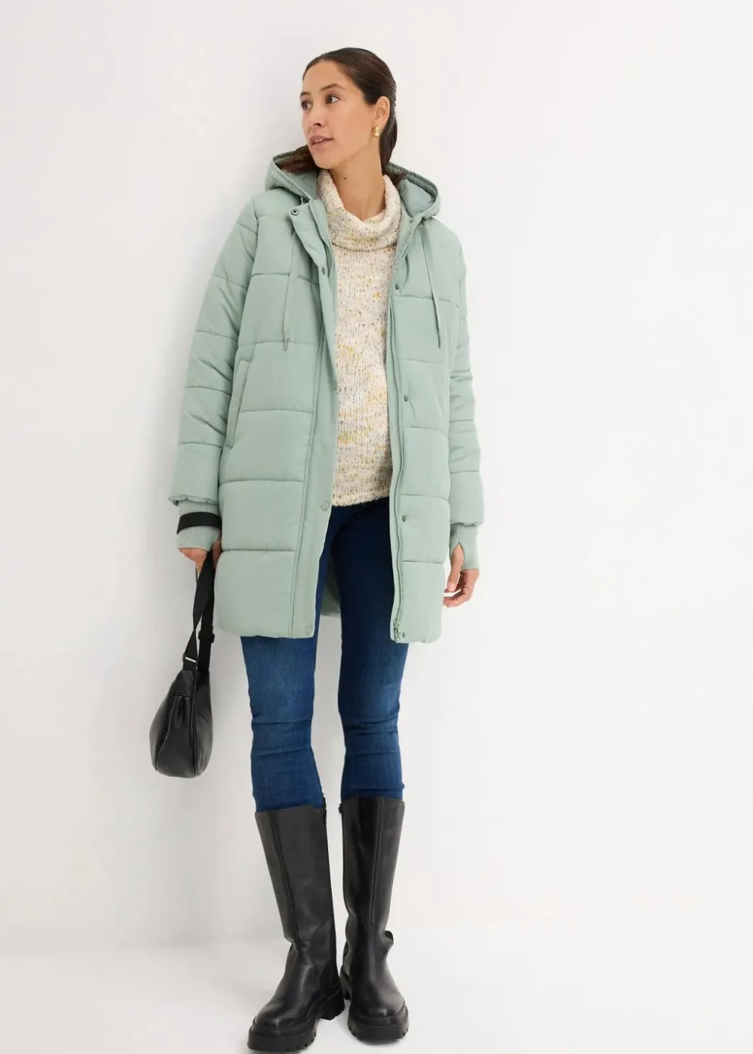 Damen bonprix Nachhaltigere Materialien|Umstandsmode|3-in-1 Umstandsmantel mit Trageeinsatz
