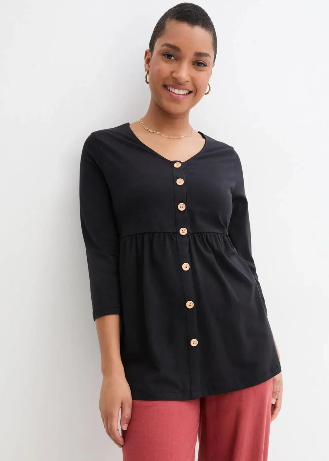 Damen bonprix Bekleidung·Blazer|Nachhaltigere Materialien|2-in-1 Umstandsshirt und Stillshirt aus Bio-Baumwolle