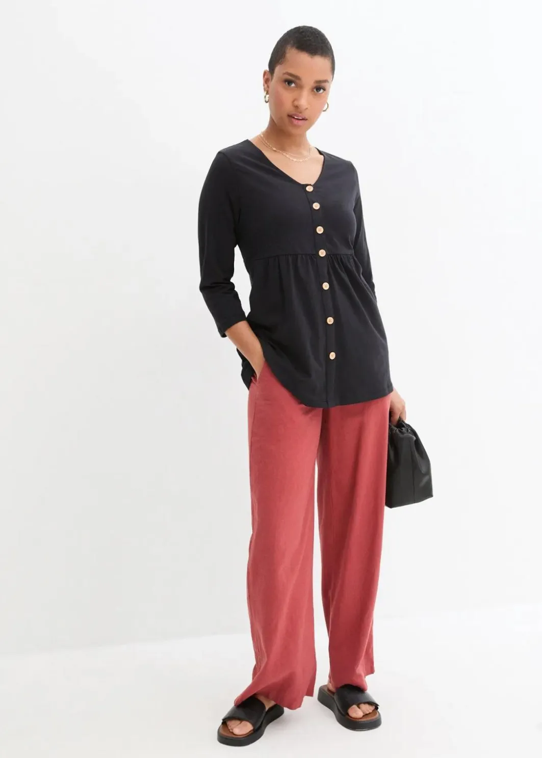 Damen bonprix Bekleidung·Blazer|Nachhaltigere Materialien|2-in-1 Umstandsshirt und Stillshirt aus Bio-Baumwolle