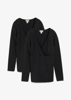Best 2-in-1 Umstandsshirts und Stillshirts aus Bio-Baumwolle (2er Pack​) Damen Bekleidung·Blazer|Umstandsmode