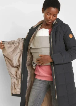 Damen bonprix Umstandsmode|Nachhaltigere Materialien|3-in-1 Umstandssteppmantel und Tragemantel mit recyceltem Polyester