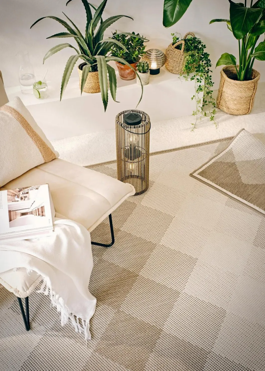 bonprix Flachgewebe-Teppiche|In- und Outdoor Wende-Teppich mit graphischer Musterung
