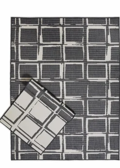 Discount In- und Outdoor Wende-Teppich mit Karos Flachgewebe-Teppiche
