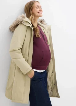 Damen bonprix Umstandsmode|Nachhaltigere Materialien|3-in-1 wind-und wasserdichter Umstandsmantel mit Trageeinsatz