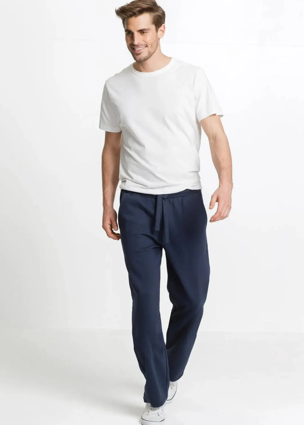 Outlet innen weich angeraute Jogginghose mit geradem Saum Herren Sweat|Hosen