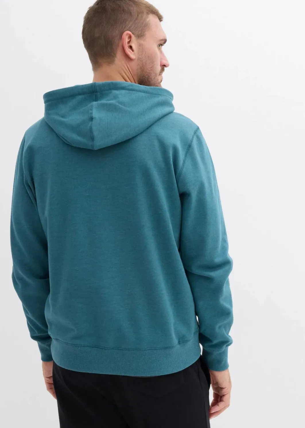 Herren bonprix Große Größen|Sweat|innen weich angerautes Kapuzensweatshirt mit Lederimitat-Details