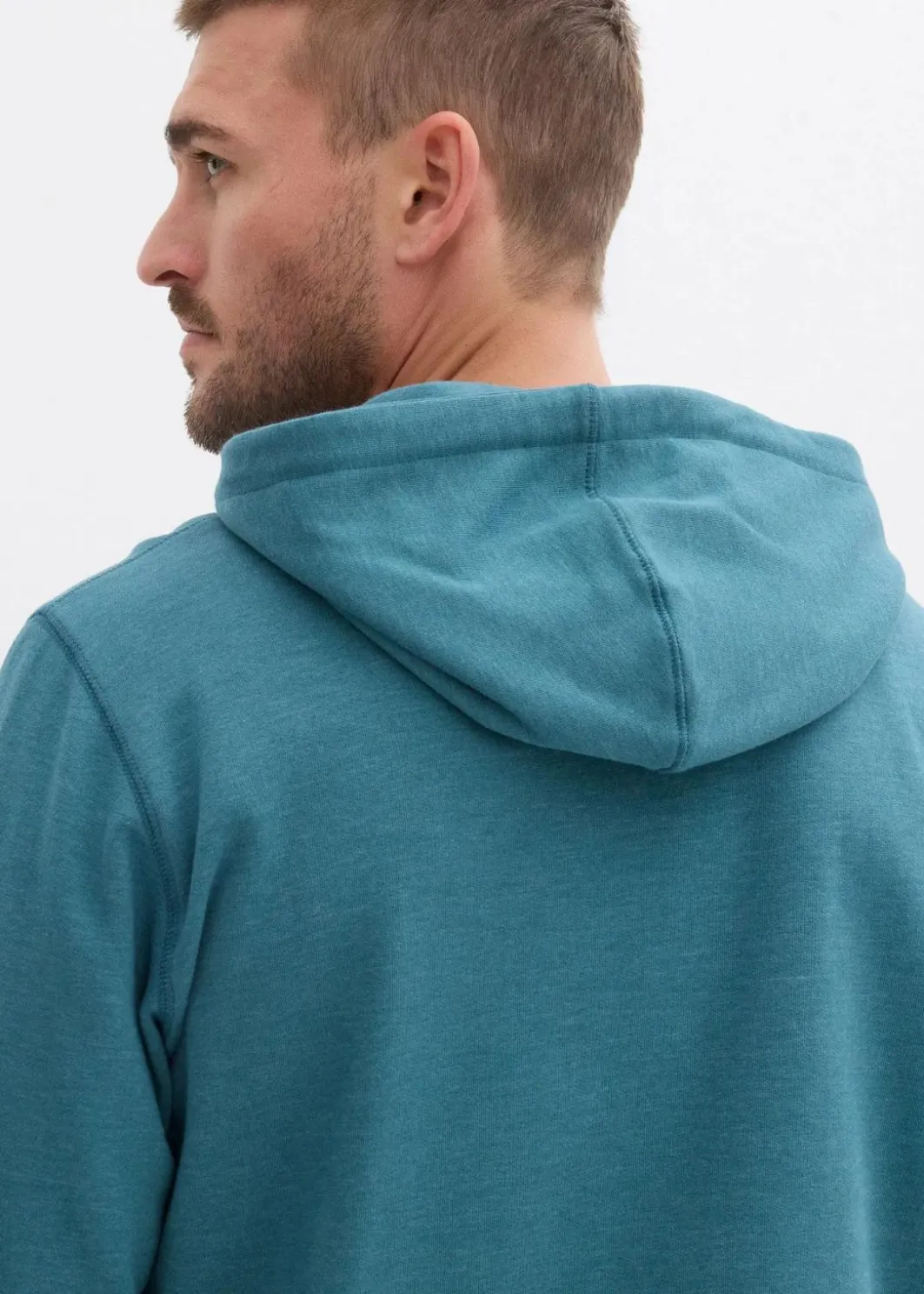 Herren bonprix Große Größen|Sweat|innen weich angerautes Kapuzensweatshirt mit Lederimitat-Details