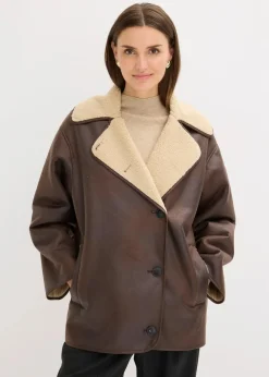 Damen bonprix Bekleidung·Hosen|Jacken & Mäntel|Jacke aus Lammfellimitat