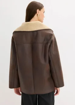 Damen bonprix Bekleidung·Hosen|Jacken & Mäntel|Jacke aus Lammfellimitat