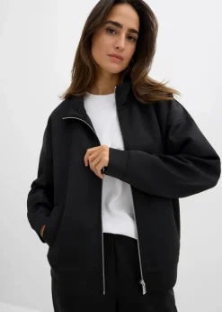 Damen bonprix Shirts & Tops|Basics|Jacke in Scuba Qualität mit Reißverschluss