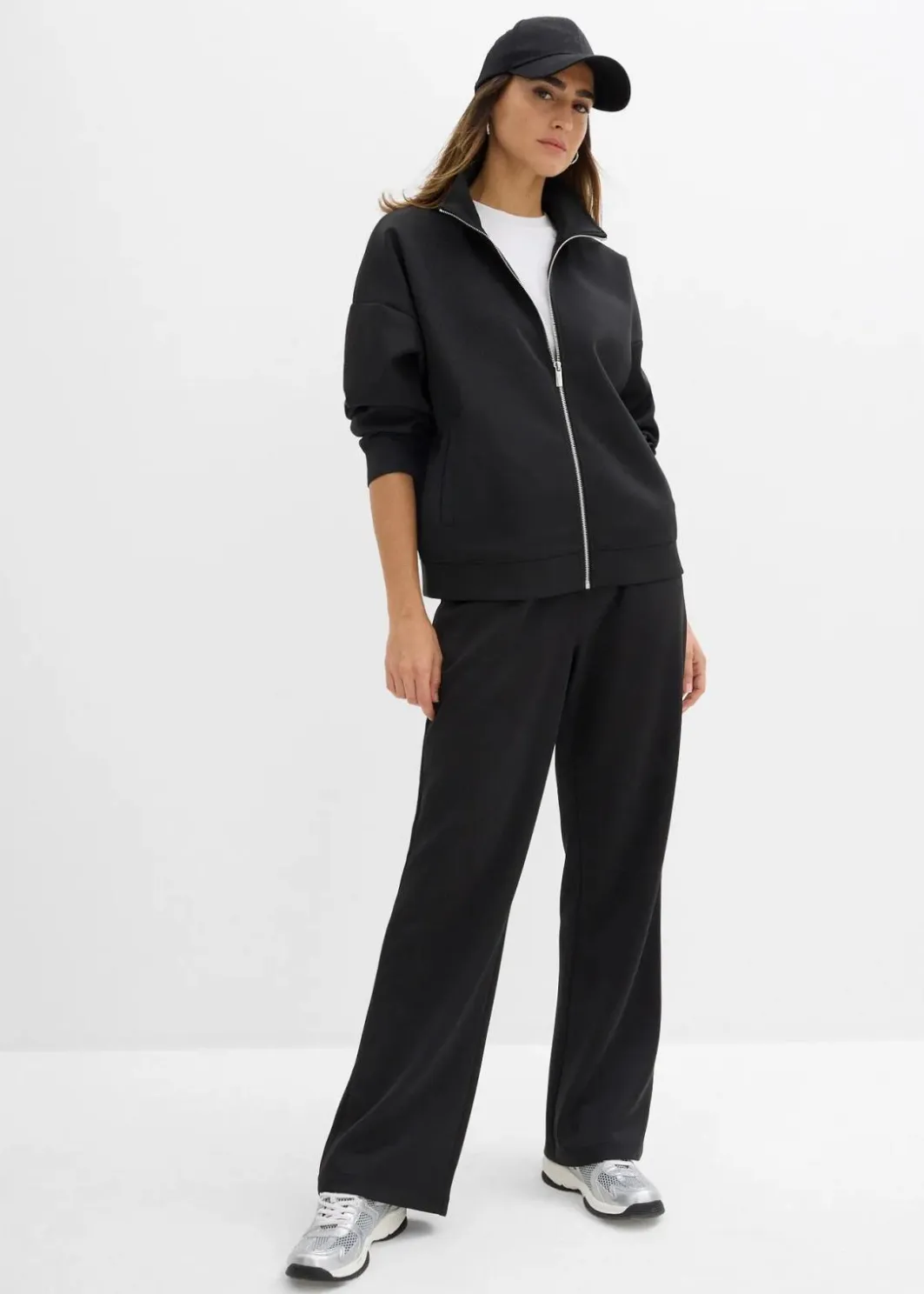 Damen bonprix Shirts & Tops|Basics|Jacke in Scuba Qualität mit Reißverschluss