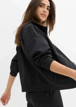 Damen bonprix Shirts & Tops|Basics|Jacke in Scuba Qualität mit Reißverschluss