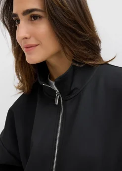 Damen bonprix Shirts & Tops|Basics|Jacke in Scuba Qualität mit Reißverschluss