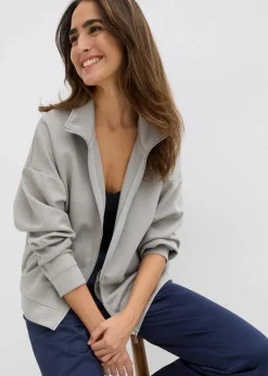 Outlet Jacke in Scuba Qualität mit Reißverschluss Damen Bekleidung·Röcke|Basics
