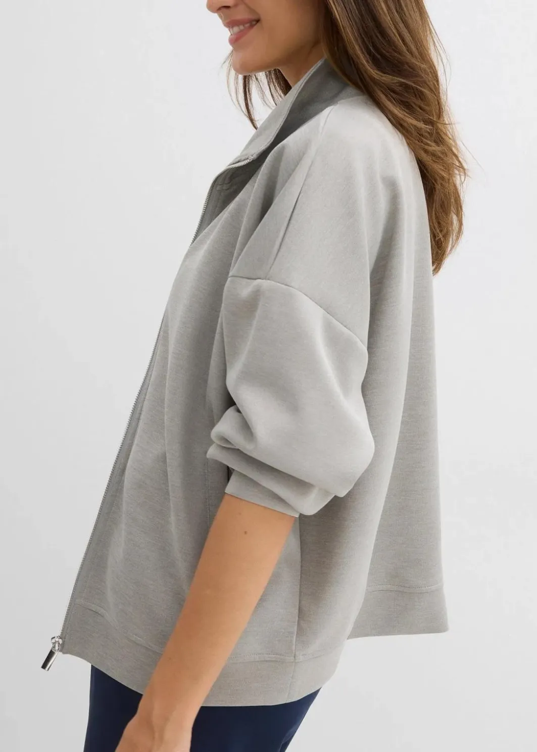 Outlet Jacke in Scuba Qualität mit Reißverschluss Damen Bekleidung·Röcke|Basics